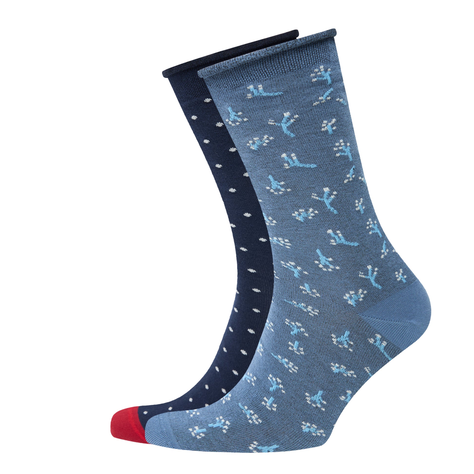 Chaussettes Femme VRD non comprimantes Bordeaux/Marine - Pack de 2 paires