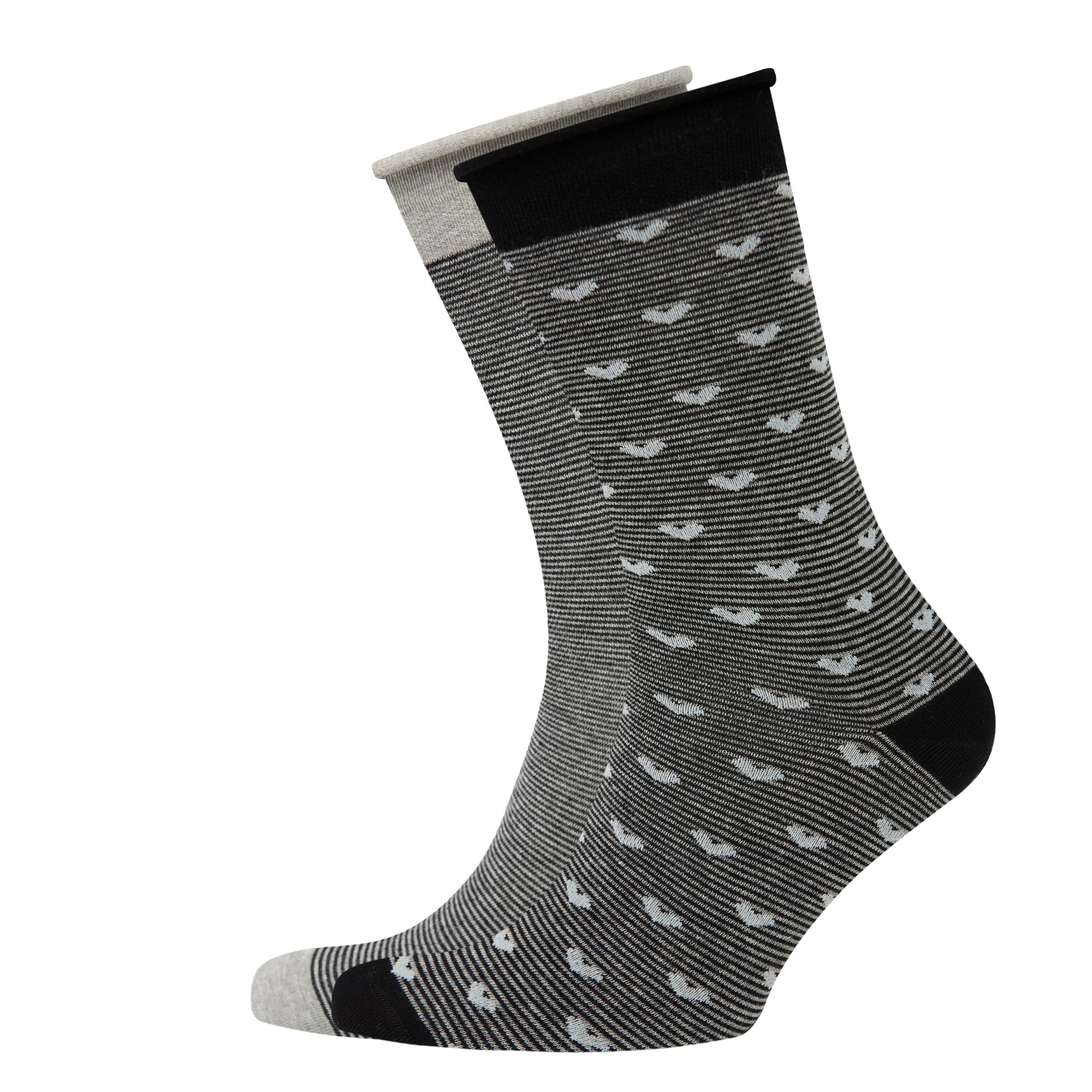 Chaussettes Femme VRD non comprimantes motif rayés-coeur