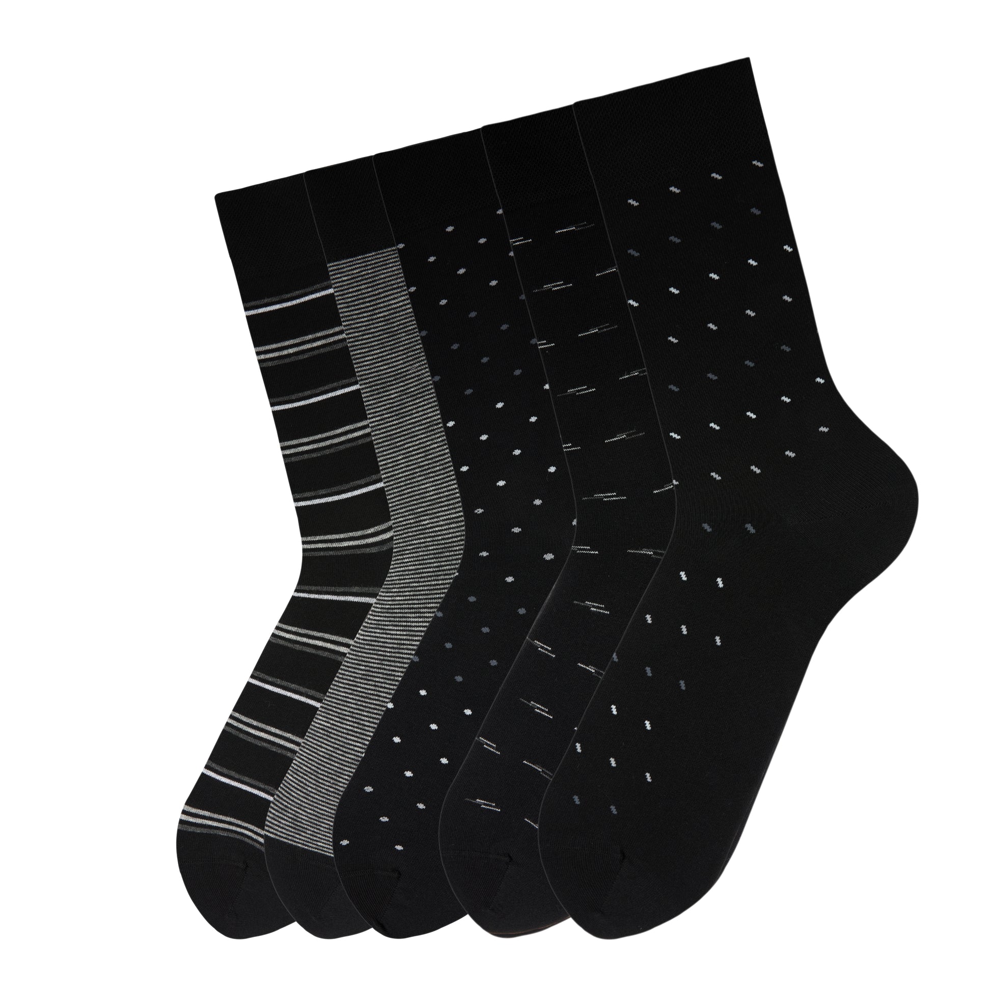 Chaussettes Confort longues élégantes Noir Hommes - Pack 5 paires