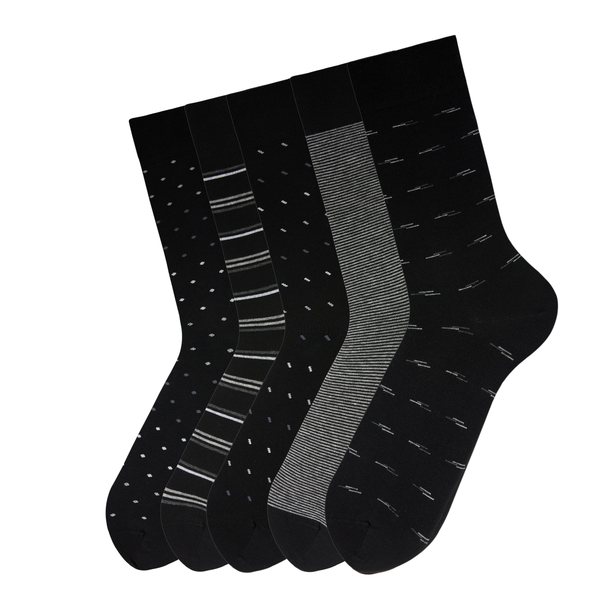 Chaussettes Confort longues élégantes Noir Hommes - Pack 5 paires