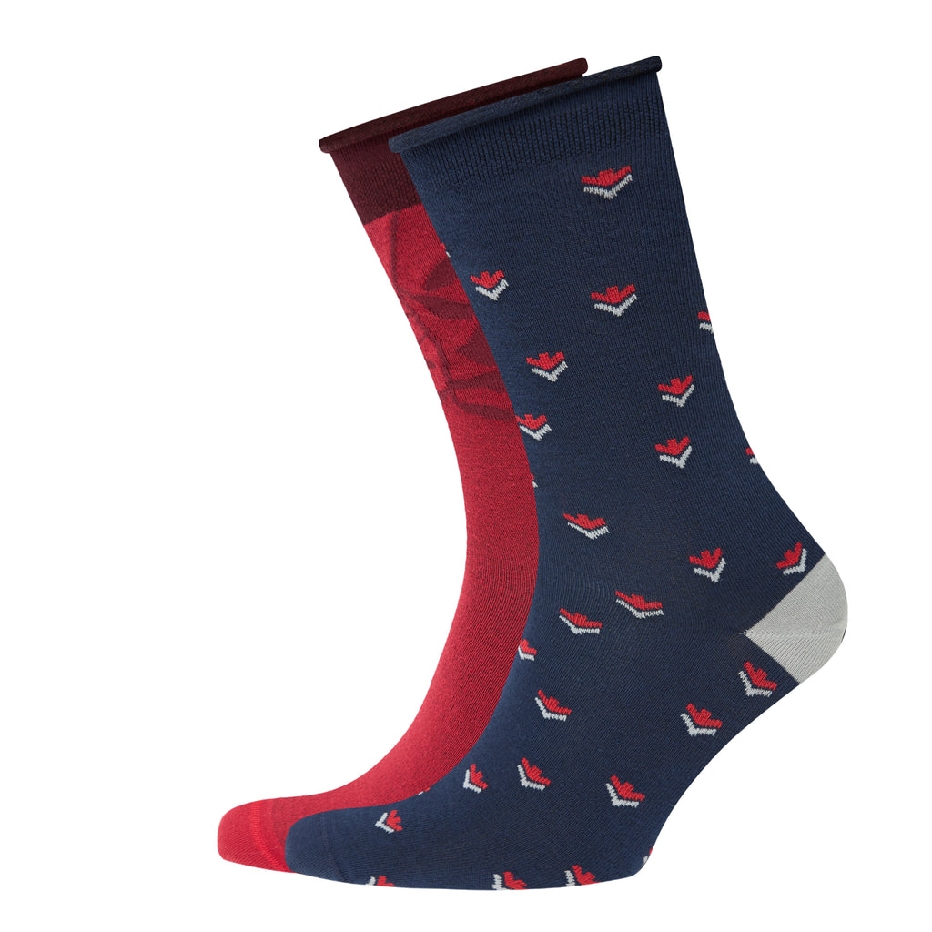 Chaussettes Femme VRD non comprimantes Bordeaux/Marine - Pack de 2 paires
