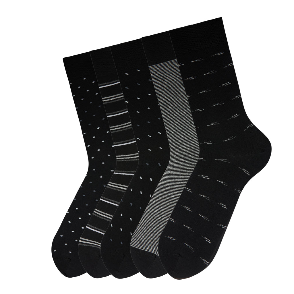 Chaussettes Confort longues élégantes Noir Hommes - Pack 5 paires